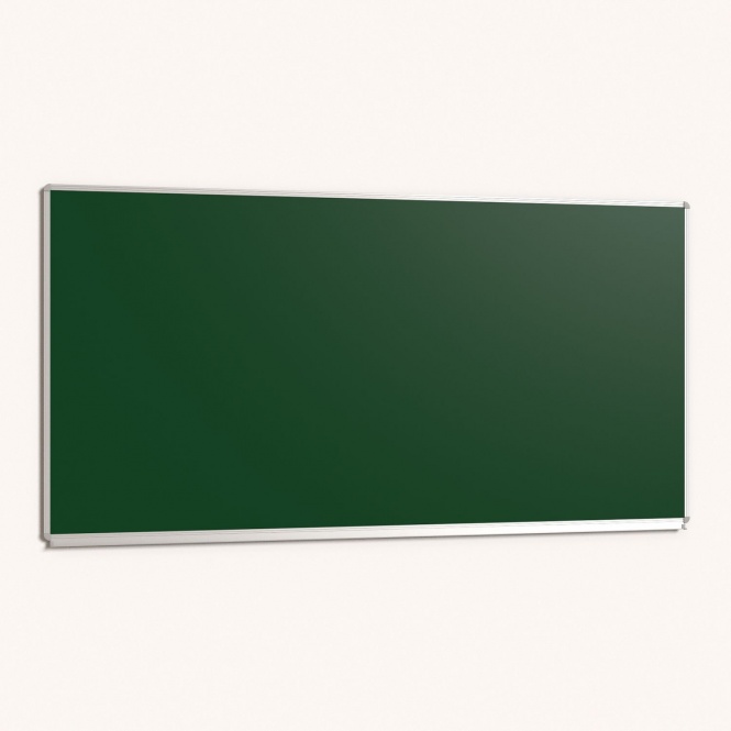 Wandtafel Stahlemaille grün, 200x100 cm, mit durchgehender Ablage, 